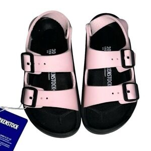 Birkenstock Rose White Mogami Pink Black Sandals Toddler Girls Size 30 / 12-12.5